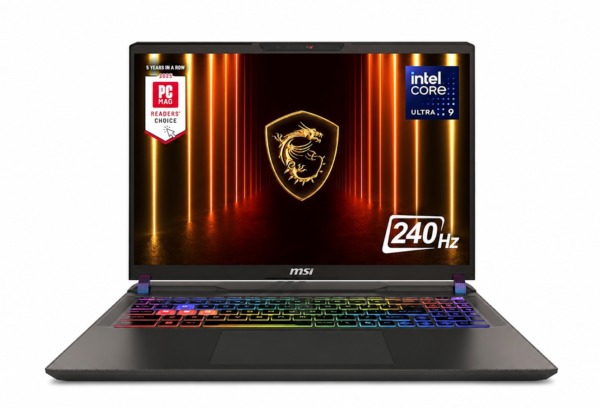 msi Vector 16 HX AI 16” 240Hz QHD+ Gaming Laptop: Intel Core Ultra 9-275HX, NVIDIA Geforce RTX 5070Ti, 16GB DDR5, 512GB NVMe SSD, Thunderbolt 5, Wi-Fi 7, Win 11 Home: Cosmo Gray A2XWHG-211US